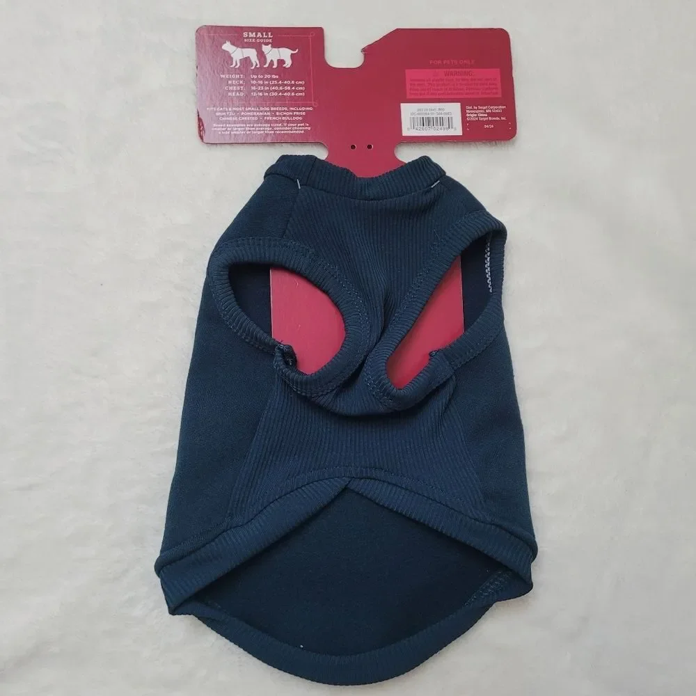 Wondershop Pet Cozy Sweatshirt Dark Blue White Embroidered Dogs Cats Small New